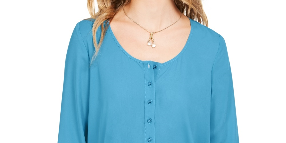 Style & Co Women's Swing Blouse Purple Size Large