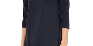 Alfani Women's Asymmetrical Cut Out Top Blue Size Petite Small