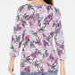 Karen Scott Women's Petite Printed Henley Red Size Petite X-Large