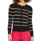Charter Club Women's Striped Cardigan Black Size Small