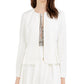 Calvin Klein Women's Zip Front Cropped Scuba Jacket White Size 14