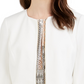 Calvin Klein Women's Zip Front Cropped Scuba Jacket White Size 14