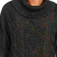 Charter Club Women's Black Speckle Long Sleeve Turtle Neck Blouse Evening Top Black Size Petite X-Large