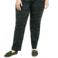 JM Collection Women's Plus Size Jacquard Pull-On Pants Green Size Petite Small