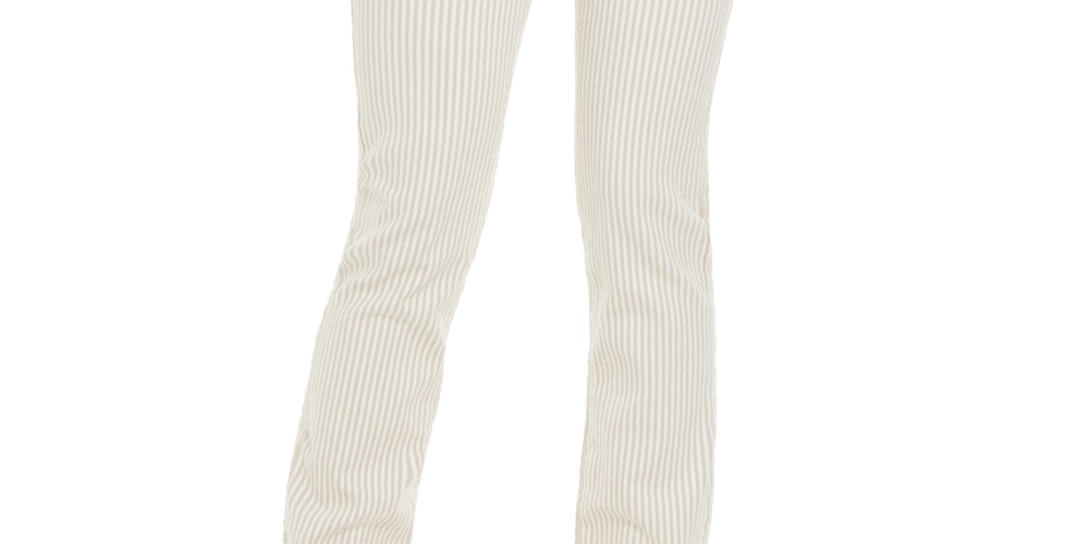 Charter Club Women's Printed Stripe Lexington Straight Leg Jeans Beige Size 10