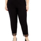 Alfani Women's Plus Size Lace-Hem Pull-On Pants  Black Size 20W