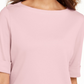 Karen Scott Women's Boat-Neck Elbow-Sleeve Top Pink Size Small