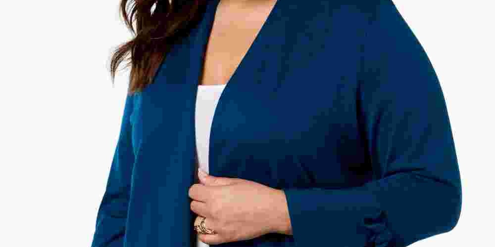 Alfani Women's Tie-Sleeve Cardigan Sweater Green Size 0X