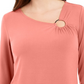 JM Collection Women's Asymmetrical Ring Tunic  Orange Size Small