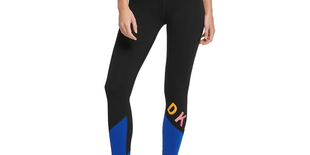 DKNY Women's Sport Colorblocked Ankle Leggings Black Size XS