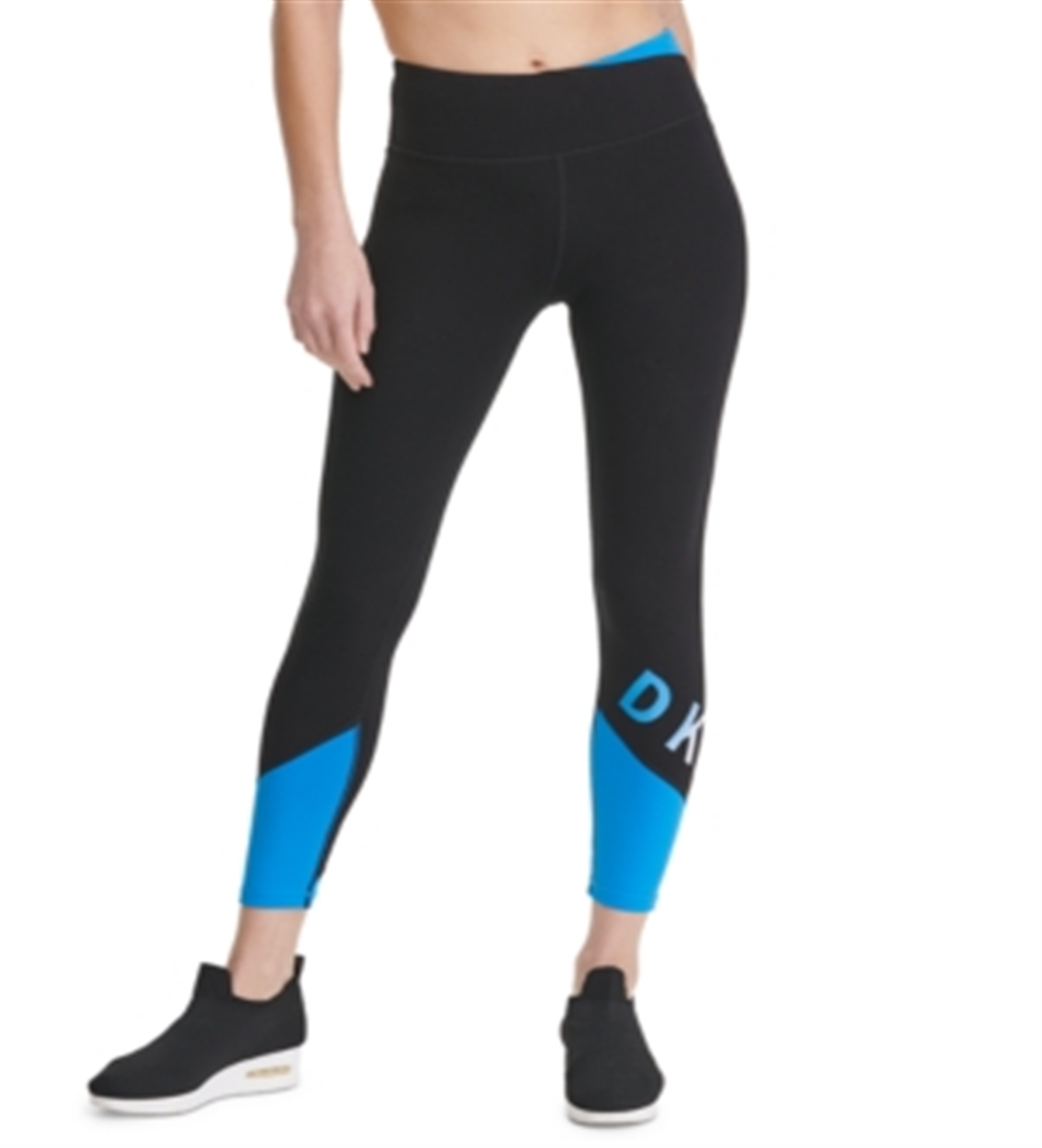 DKNY Women's Sport Colorblocked Ankle Leggings Black Size XS