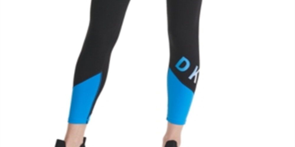 DKNY Women's Sport Colorblocked Ankle Leggings Black Size XS