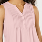 Charter Club Women's Sleeveless Pintuck Blouse  Pink Size Large