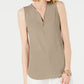 JM Collection Women's Sleeveless Zip Top Beige Size Small