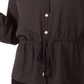 NY Collection Women's Plus Drawstring Waist Blouse Black Size 2X