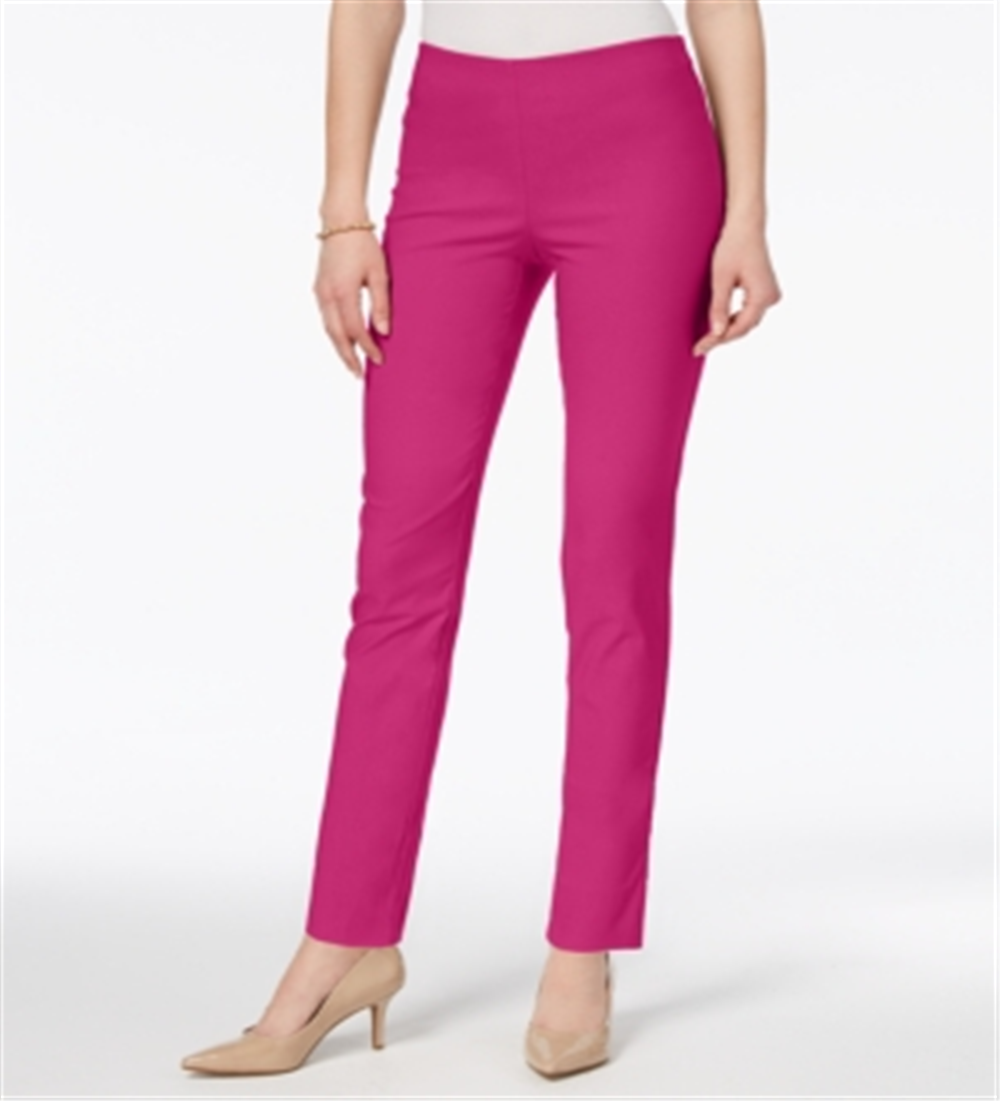 Charter Club Women's Chelsea Tummy Control Skinny Leg Ankle Pants Pink Size 16
