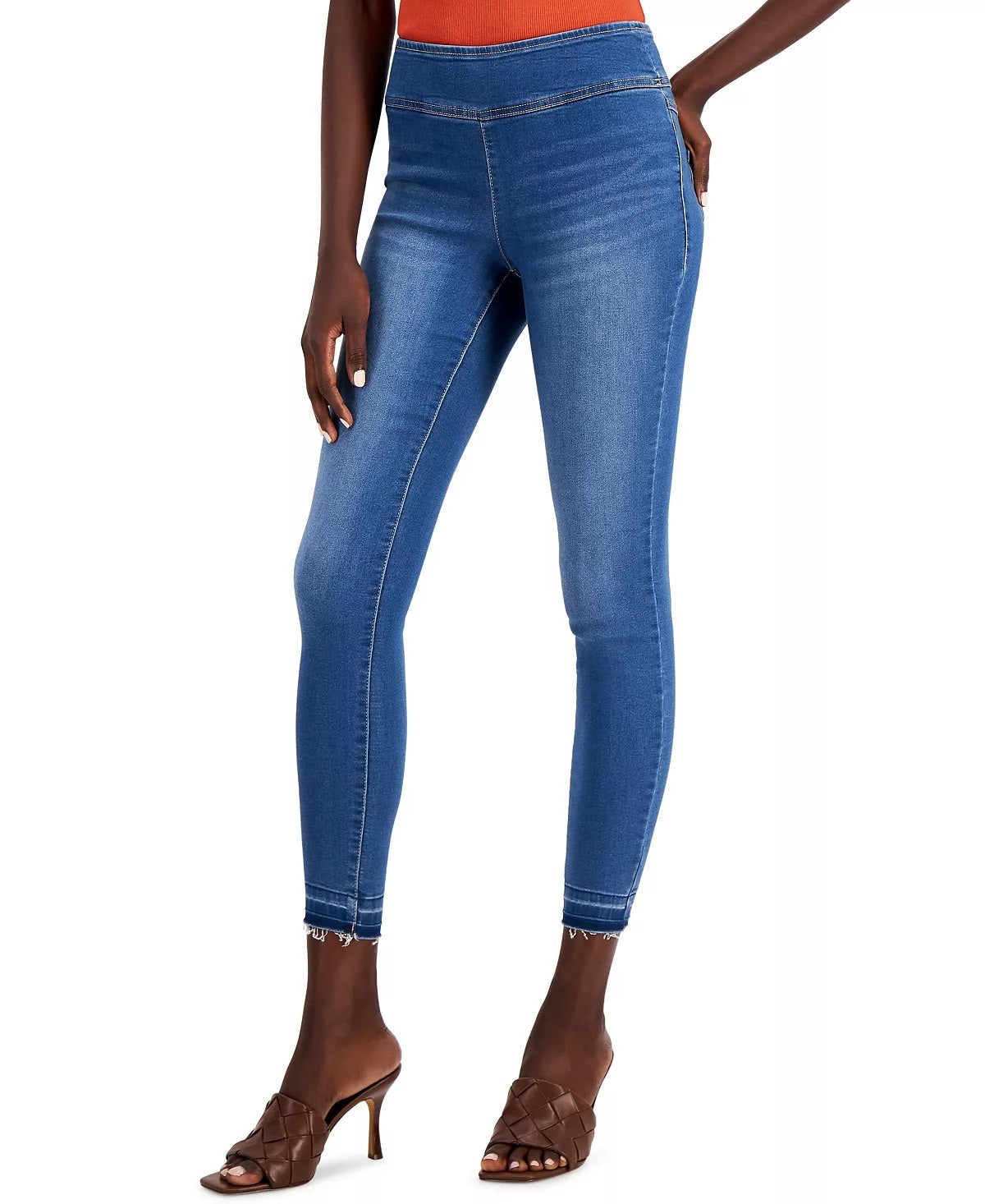 INC International Concepts  Women's Mid Rise Pull On Denim Jeggings Blue Size 10