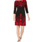 JM Collection Women's Petite Printed Dress Black Size Small