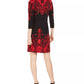 JM Collection Women's Petite Printed Dress Black Size Small