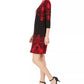 JM Collection Women's Petite Printed Dress Black Size Small