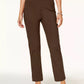 Alfred Dunner Women's Classics Allure Pull-On Slim-Leg Pants Brown Size 18