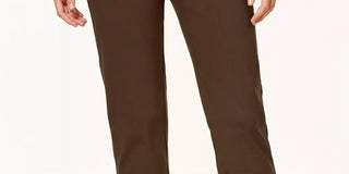 Alfred Dunner Women's Classics Allure Pull-On Slim-Leg Pants Brown Size 18