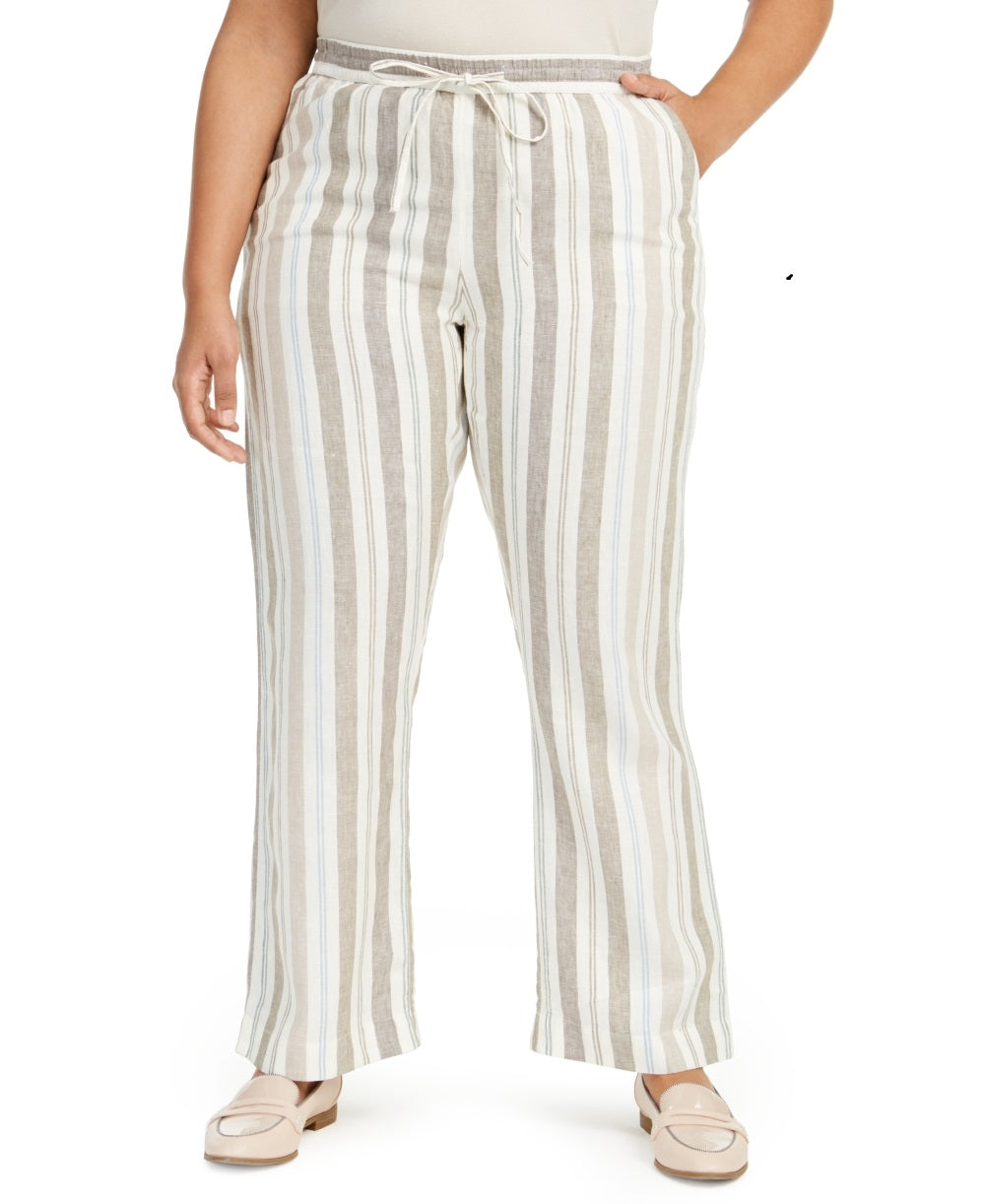 Charter Club Women's Linen Pants White Size 0X