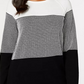 Karen Scott Textured Cotton Colorblock Pullover Sweater  Brightblue Size X-Small
