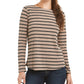 Charter Club Women's Printed 3/4 Sleeve Top Beige Size PS/M