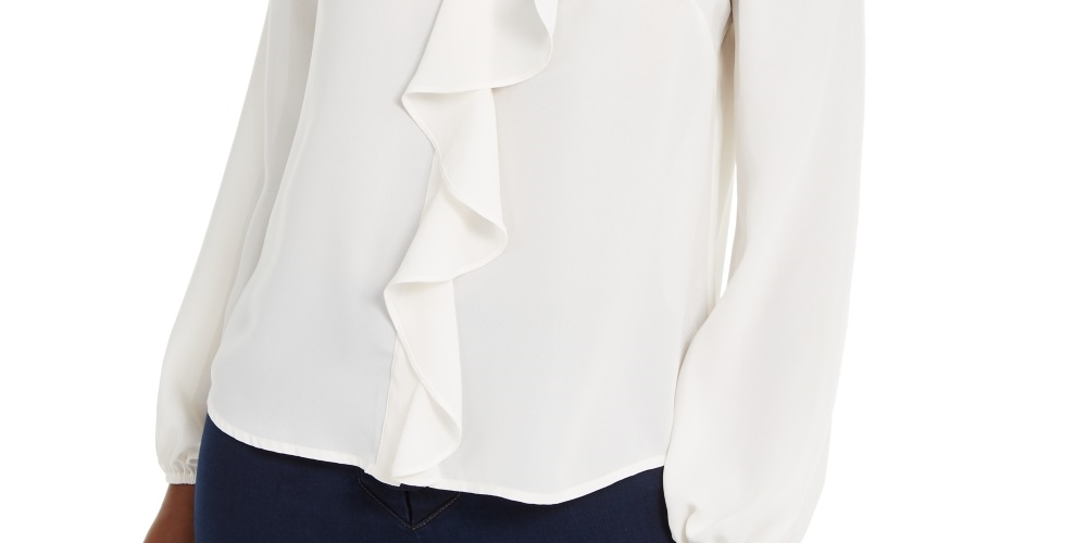 Thalia Sodi Women's Ruffled Top White Size X-Small