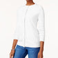 Karen Scott Women's Bead Button Cardigan White Size X-Small