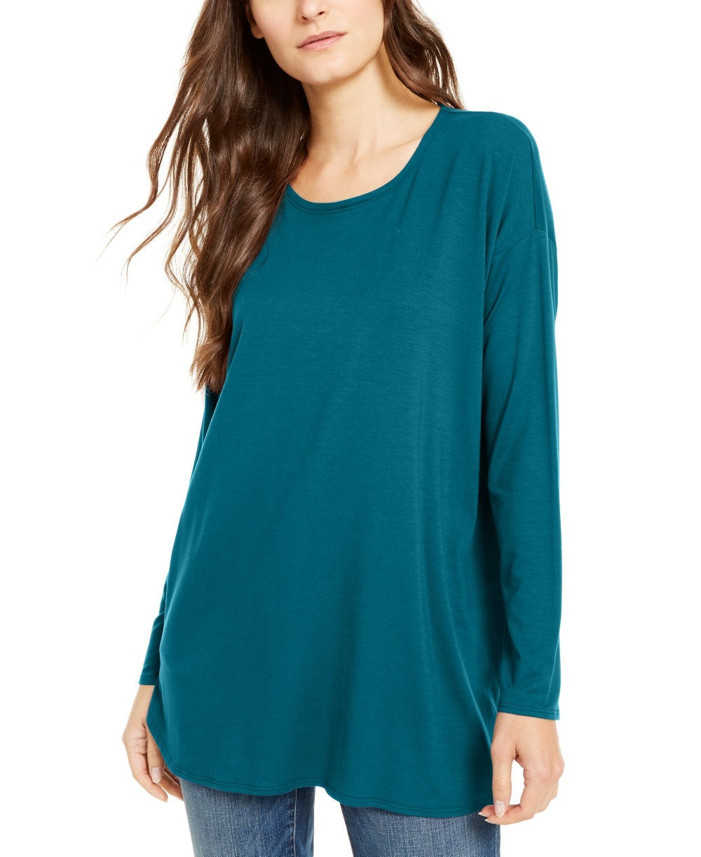 Eileen Fisher Women's Scoop Neck Tunic Blue- Size Medium