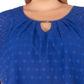 NY Collection Women's Jacquard Poncho Top Blue Size 1X