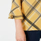 Charter Club Women's Plaid Bell Sleeve Top Yellow Size Petite Extra Large