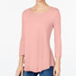 JM Collection Women's Scoop Neck Top In Regular And Petite Pink Size X-Large