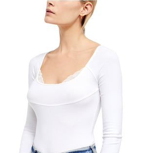 Free People Women's Bit Of Lace Layering Top White Size Medium