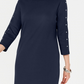 Karen Scott Women's Sport Cotton Studded 3/4 Sleeve Shift Dress Blue Size Small