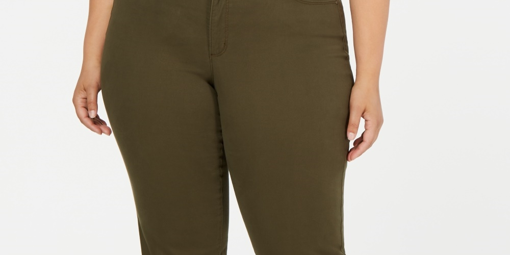 Charter Club Women's Plus Size Twill Lexington Pants Green Size 20W