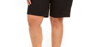 Style & Co Women's Plus Size Cotton Bermuda Shorts Black Size Petite Small