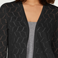 Charter Club Women's Petite Pointelle Completer Cardigan Sweater Black Size Petite Small