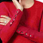 Alfani Women's Petite Ribbed Snap-Detail Sweater  Red Size PM