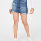 Tinseltown Juniors' Ripped Denim Mini Skirt Blue Size 9