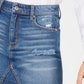 Tinseltown Juniors' Ripped Denim Mini Skirt Blue Size 9