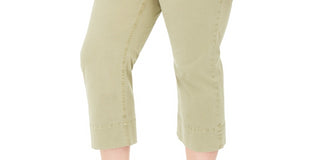 Celebrity Pink Women's Plus Montauk Cropped Pants Green Size 24W