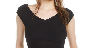 Bar III Women's Crossover Bodysuit Black Size XX-Large