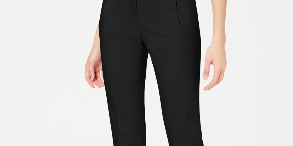 Alfani Women's Tummy Control Slim Leg Pants Black Size 8 Petite