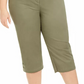 Karen Scott Womens Plus Stretch Tummy Control Capri Pants Gray Size 24W