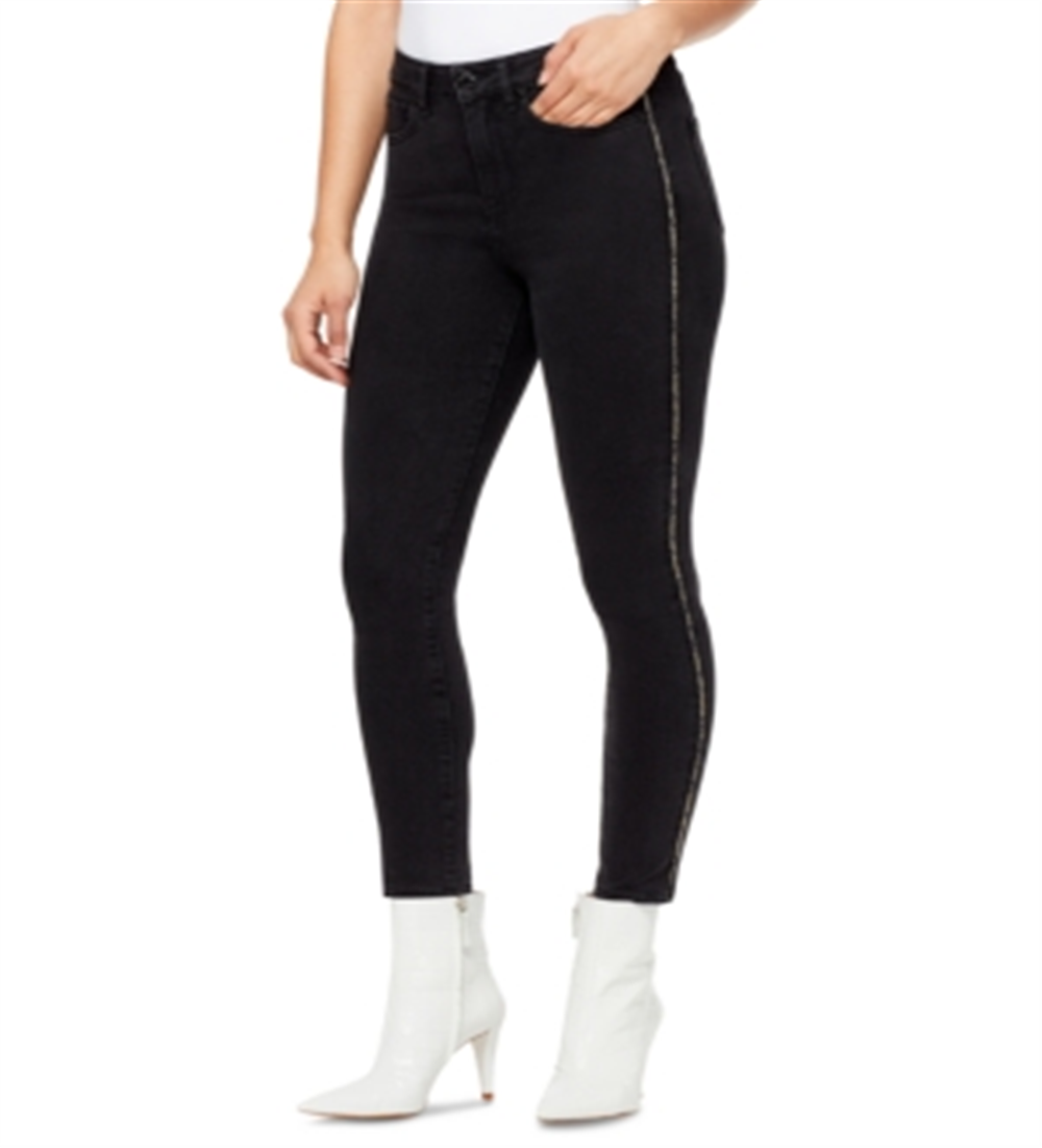 William Rast Women's Animal Piping Sculpted Ankle Jeans Black Size 30