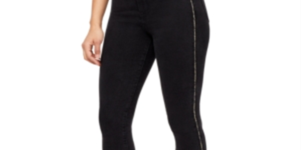 William Rast Women's Animal Piping Sculpted Ankle Jeans Black Size 30