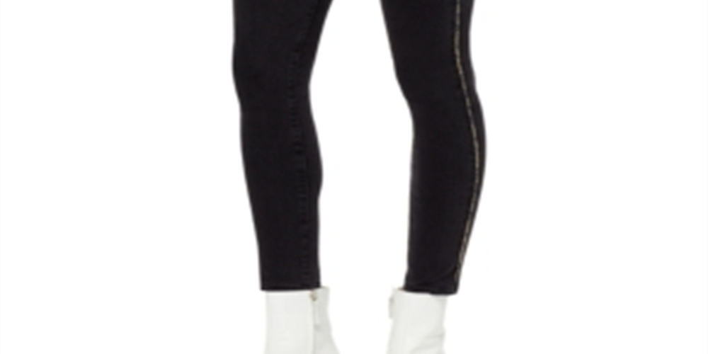 William Rast Women's Animal Piping Sculpted Ankle Jeans Black Size 30